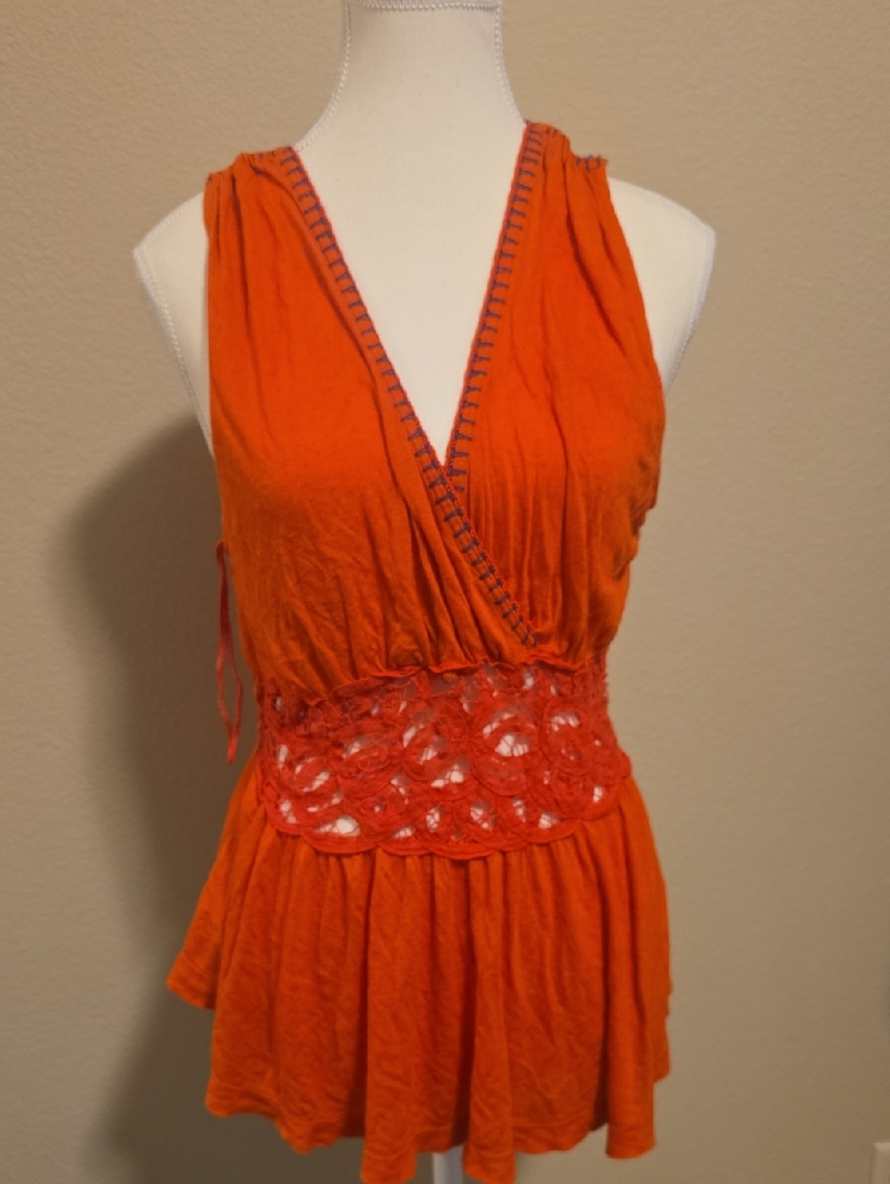 Free People Orange Tank Top NWT